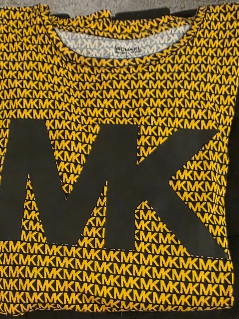 Michael Kors Yellow and Black MK Logo Dress